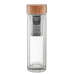 Bouteille personnalisée en verre borosilicaté, infuseur 420 ml TeaBoo couleur transparent