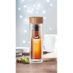 Bouteille personnalisée en verre borosilicaté, infuseur 420 ml TeaBoo couleur transparent vue d'ambiance principale