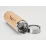 Thermos personnalisé en acier et bambou avec infuseur 400ml TeaBoo couleur bois troisième vue principale
