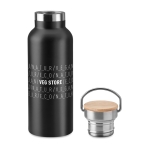 Gourde isotherme avec couvercle en bambou avec poignée 500 ml Clip couleur noir deuxième vue principale