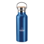 Gourde isotherme avec couvercle en bambou avec poignée 500 ml Clip couleur bleu vue principale