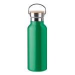 Gourde isotherme avec couvercle en bambou avec poignée 500 ml Clip couleur vert