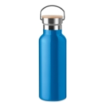 Gourde isotherme avec couvercle en bambou avec poignée 500 ml Clip couleur turquoise