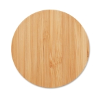 Chargeur sans fil circulaire en bambou avec petite le bleue Natura couleur bois troisième vue