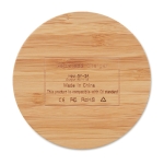 Chargeur sans fil circulaire en bambou avec petite le bleue Natura couleur bois sixième vue