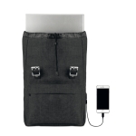 Sac pour PC de 15´´ avec port USB et sangles décoratives San Francisco couleur noir deuxième vue