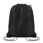 Sac à dos à cordon publicitaire en plastique recyclé Urban Recycled couleur noir