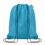 Sac à dos à cordon publicitaire en plastique recyclé Urban Recycled couleur turquoise