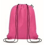 Sac à dos à cordon publicitaire en plastique recyclé Urban Recycled couleur fuchsia