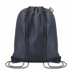Sac à dos à cordon publicitaire en plastique recyclé Urban Recycled couleur bleu marine