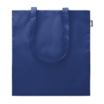 Sac personnalisé cabas recyclable avec longues poignées RPET Convert couleur bleu