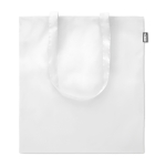 Sac personnalisé cabas recyclable avec longues poignées RPET Convert couleur blanc