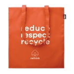 Sac personnalisé cabas recyclable avec longues poignées RPET Convert couleur orange vue principale