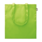 Sac personnalisé cabas recyclable avec longues poignées RPET Convert couleur vert lime