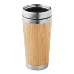 Tasse isotherme personnalisable en acier et bambou 400ml Bamboo couleur bois
