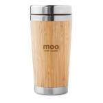 Tasse isotherme personnalisable en acier et bambou 400ml Bamboo couleur bois troisième vue principale