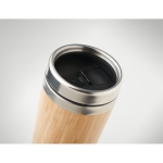 Tasse isotherme personnalisable en acier et bambou 400ml Bamboo couleur bois troisième vue