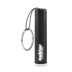 Porte-clés lampe torche cylindrique et coloré avec logo Logolight couleur noir