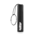 Porte-clés lampe torche cylindrique et coloré avec logo couleur noir deuxième vue