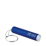 Porte-clés lampe torche cylindrique et coloré avec logo couleur noir vue avec zone d'impression