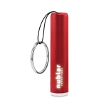 Porte-clés lampe torche cylindrique et coloré avec logo Logolight couleur rouge