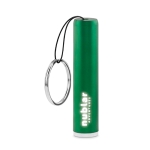 Porte-clés lampe torche cylindrique et coloré avec logo Logolight couleur vert
