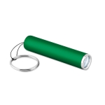Porte-clés lampe torche cylindrique et coloré avec logo Logolight couleur vert troisième vue
