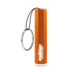 Porte-clés lampe torche cylindrique et coloré avec logo Logolight couleur orange