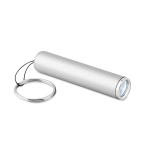 Porte-clés lampe torche cylindrique et coloré avec logo Logolight couleur argenté troisième vue