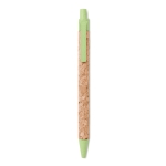 Stylo avec corps en liège et bouton poussoir à encre bleue Suber couleur vert