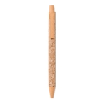 Stylo avec corps en liège et bouton poussoir à encre bleue Suber couleur orange