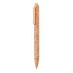 Stylo avec corps en liège et bouton poussoir à encre bleue Suber couleur orange deuxième vue