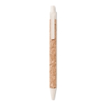 Stylo avec corps en liège et bouton poussoir à encre bleue Suber couleur beige