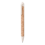 Stylo avec corps en liège et bouton poussoir à encre bleue Suber couleur beige deuxième vue