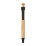 Stylo écologiques personnalisés en bambou avec encre bleue ColorTip couleur noir