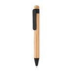 Stylo écologiques personnalisés en bambou avec encre bleue ColorTip couleur noir deuxième vue