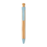 Stylo écologiques personnalisés en bambou avec encre bleue ColorTip couleur bleu