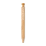 Stylo écologiques personnalisés en bambou avec encre bleue ColorTip couleur orange