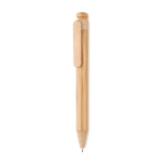 Stylo écologiques personnalisés en bambou avec encre bleue ColorTip couleur orange deuxième vue