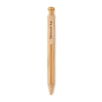 Stylo écologiques personnalisés en bambou avec encre bleue ColorTip couleur orange vue principale