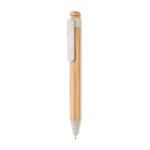 Stylo écologiques personnalisés en bambou avec encre bleue ColorTip couleur beige deuxième vue