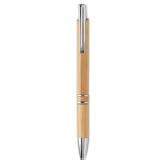 Stylo personnalisés en bambou et aluminium à encre bleue Aster Bamboo couleur bois