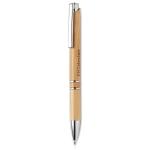Stylo personnalisés en bambou et aluminium à encre bleue Aster Bamboo couleur bois deuxième vue principale