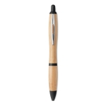 Stylo bambou avec bouton-poussoir et détails ABS Encre bleue Colorwood couleur noir