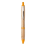 Stylo bambou avec bouton-poussoir et détails ABS Encre bleue Colorwood couleur orange