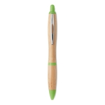 Stylo bambou avec bouton-poussoir et détails ABS Encre bleue Colorwood couleur vert lime