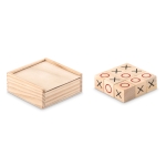 Jeu du morpion dans une boîte en bois pour cadeau d'entreprise couleur bois