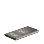 Chargeur sans fil et batterie externe de 4.000 mAh Powercard Chargepad couleur noir vue avec zone d'impression