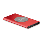 Chargeur sans fil et batterie externe de 4.000 mAh Powercard Chargepad couleur rouge
