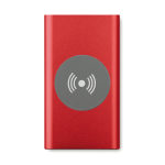 Chargeur sans fil et batterie externe de 4.000 mAh Powercard Chargepad couleur rouge troisième vue